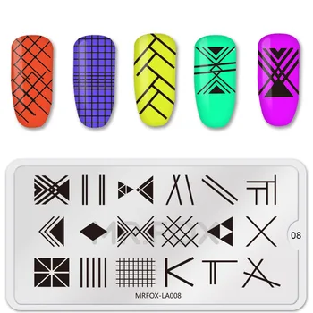 

6.5*12.5cm Rectangle Nail Stamping Plates Abstract lines Pattern Nail Art Stamp Stamping Template Image Plate Stencils