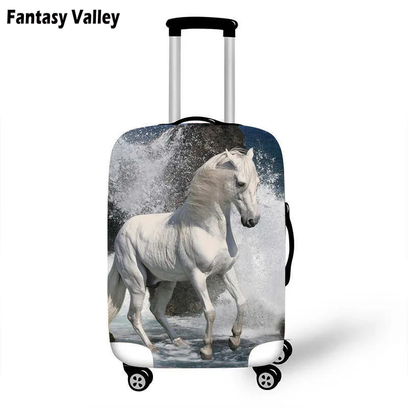 Высокоэластичный защитный чехол для багажа с принтом лошади, аксессуары для путешествий 18-32 дюймов, чемодан, Чехол для багажа, набор для багажа - Цвет: pxtm02