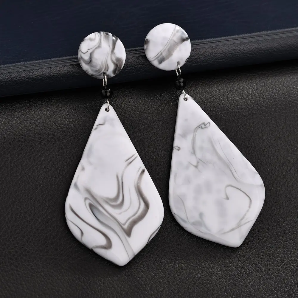 Модные серьги капельки белый цвет красный черный кварц Синий Howlite камень