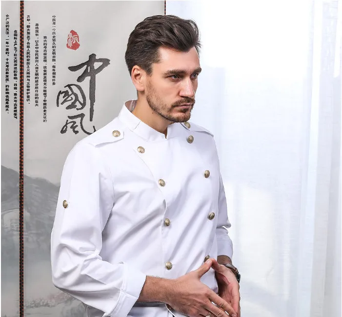 Новый 2019 Высокое качество шеф-повар униформа длинный и короткий рукав мужские пищевые услуги одежда для приготовления пищи 3 цвета рубашка