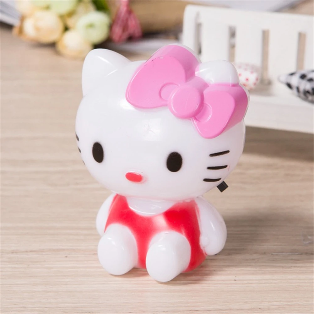 Рисунок «Hello Kitty» светодиодный ночной Светильник принт мульташной Минни AC110V-220V Ночной светильник с США/ЕС штекер подарок для малыша/Детские пижамы для малышей и детей Спальня прикроватная лампа