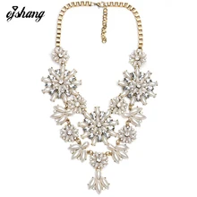 Грос Bijoux Colliers Femme Женщин 2016 Ожерелья Хрустальный Цветок Pearl Золото Серебряная Цепочка Colgantes Moda Mujer Joyas Макси