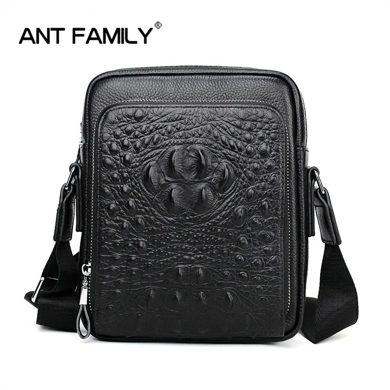 

Men'S Genuine Leather Messenger Bag Vintage Shoulder Bags 2019 Crocodile Crossbody Bags For Men High Quality Casual Business Bag
