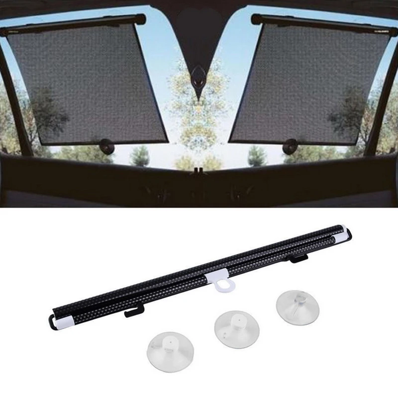 Baby Xtremeauto® FULL REAR CAR WINDOW SHADES SET: Black + 2 x OWL Side Window Roller Blinds Pets. Fold Up Rear Window Shade, UV Ray Shade/Shield Protection for Children 100cm wide X 50cm tall 