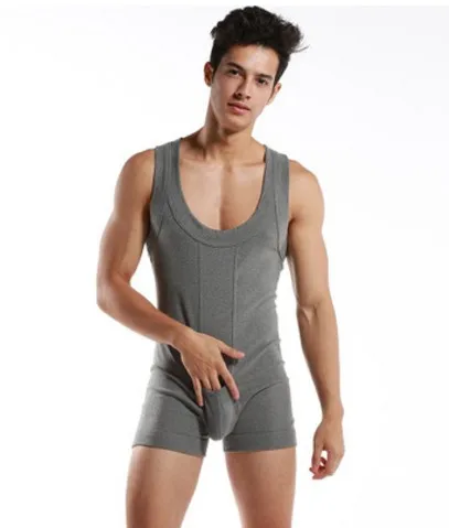 High quality Brand DESMIIT Male sexy Underwear Shapers Men's Bodysuits man Breathable cotton Body Building One-piece garment