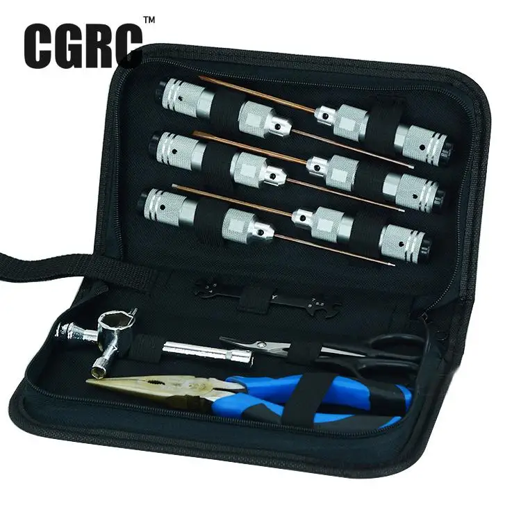 

1 Set Of 10pcs Tool Kit Hex Screwdriver Socket Wrench Long Nose Pliers For Rc Car Rc Boat Rc Drone Model Toys
