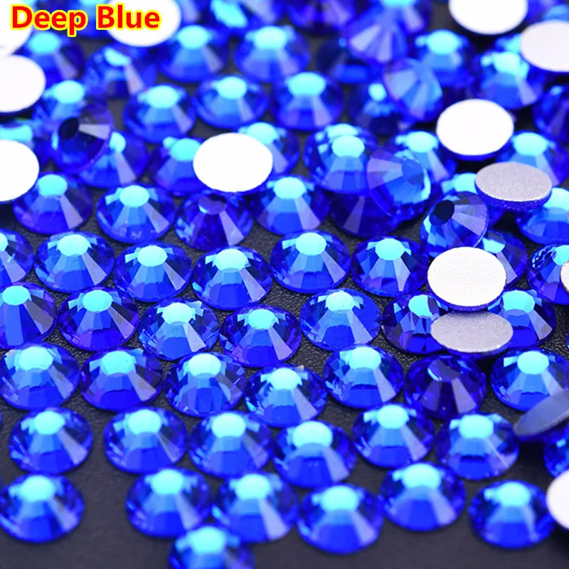 

ss3-ss34 Rhinestone Flatback Dark Blue Color 3D Glitter Nail Art Stone Non Hot Fix Glue on Rhinestones swarovski nails