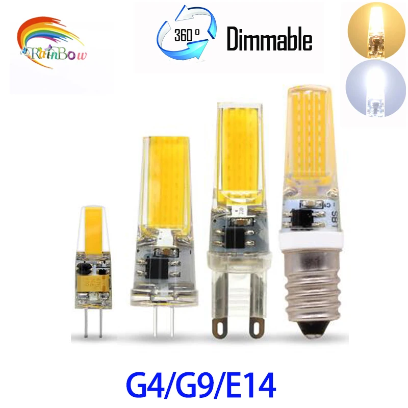 Светодиодная лампочка G4 G9 cob 5 шт./лот 12 В переменного/постоянного тока 220 6 Вт 9
