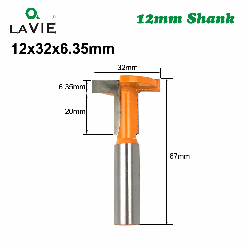 LAVIE 12 мм хвостовик Т-образный фрезерный станок бит фрезерование прямой край долбежный Фрезерный резак слот режущая ручка для дерева по дереву MC05010