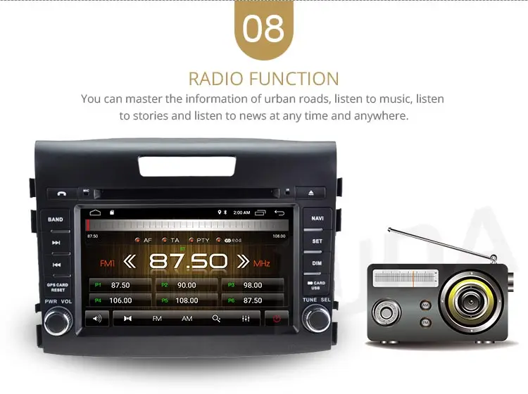 Discount LJDA 2Din Android 9.1 Car Radio For HONDA CRV CR-V 2012-2016 WIFI Car Multimedia Player Stereo GPS Navigation DVD IPS Auto Audio 10