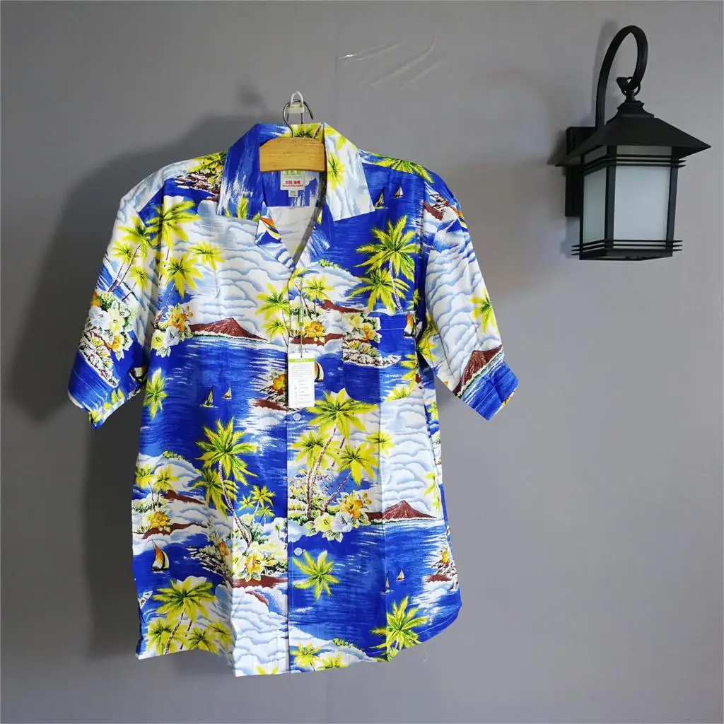 2018 летние пляжные мужские рубашки с коротким рукавом мода кокосовых пальм Море тропических рубашка