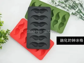 

Mustache Shape Ice Tray Beard Popsicle Molds Ice Cube Silicone Ice Cream Tools, PVC box package 120pcs Free DHL/Fedex