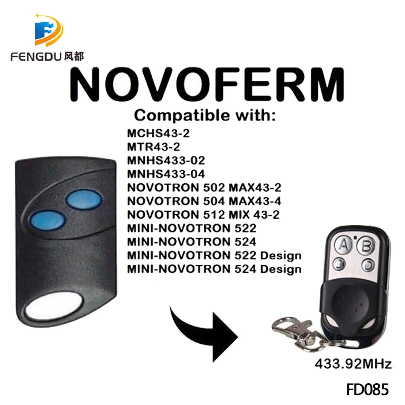2 шт. NOVOFERM NOVOTRON 312, NOVOFERM MCHS43-2 433,92 МГц Совместимость Замена дистанционное управление с
