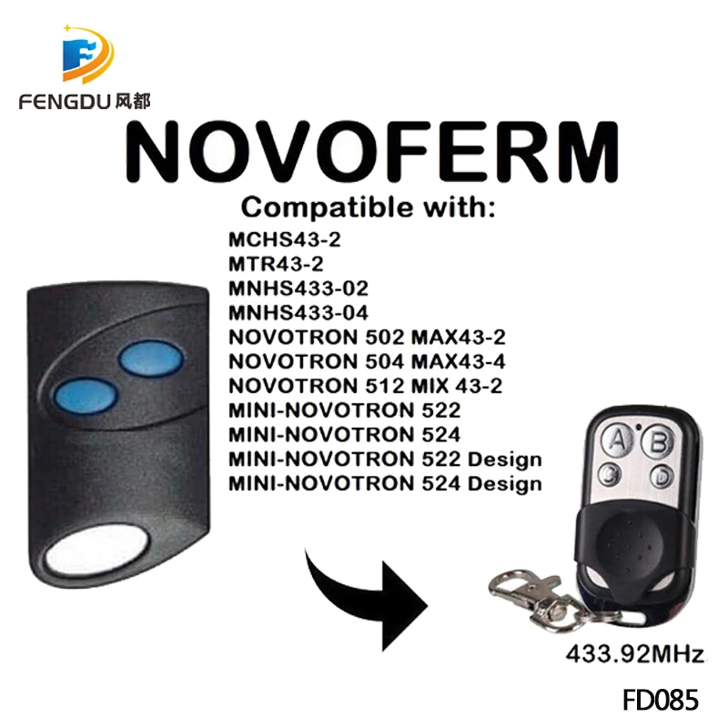 

2PCS NOVOFERM NOVOTRON 312,NOVOFERM MCHS43-2 433,92mhz compatible replacement remote control with free shipping