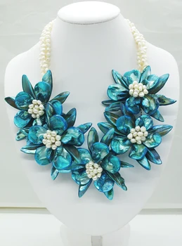

new design classic Shell Pearl Bride Wedding Flower necklace