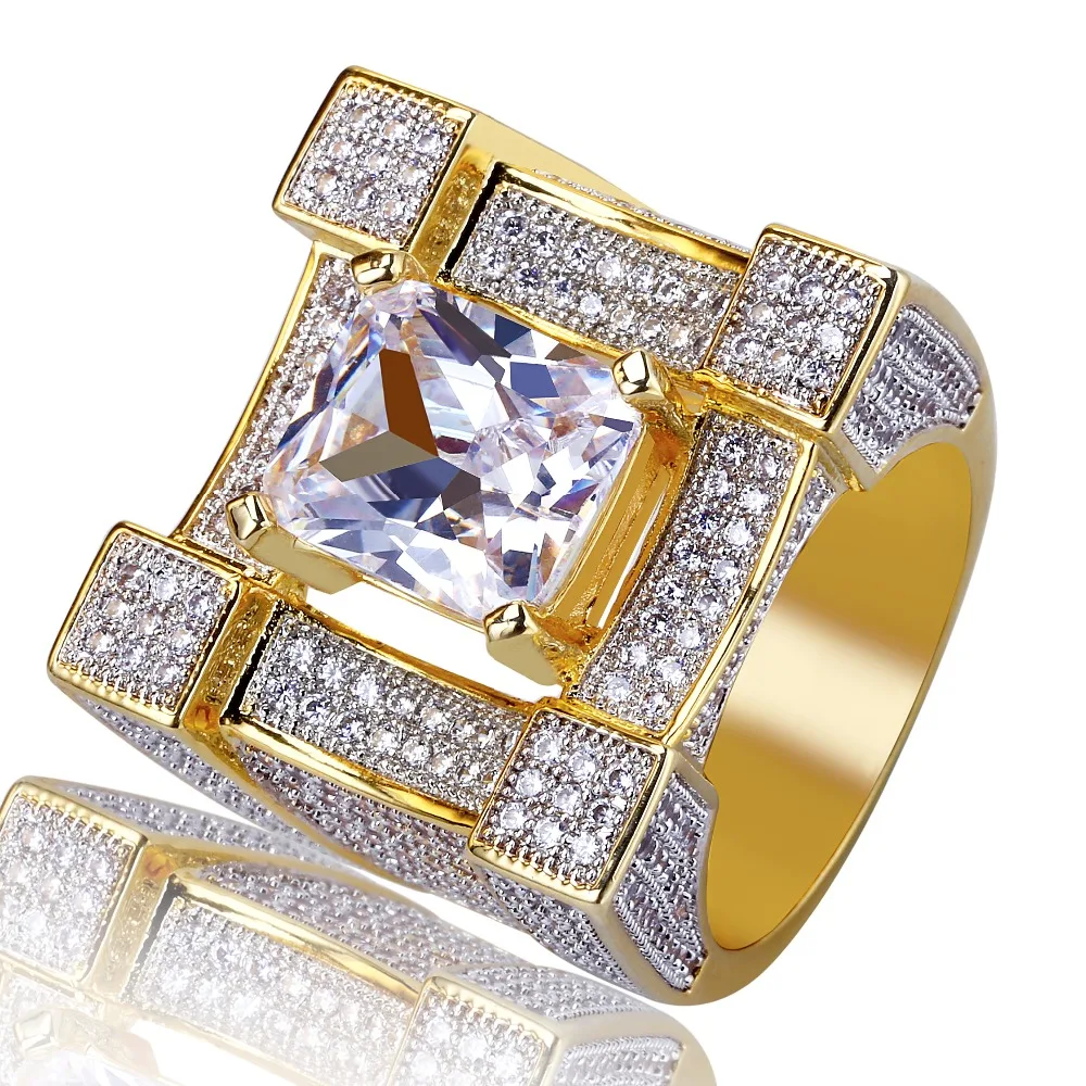 TOPGRILLZ хип-хоп мужское Ювелирное кольцо золотого цвета с пластиной, микро кубический циркон, кольца, индивидуальная Мода, гламурные ювелирные изделия, подарок для влюбленных