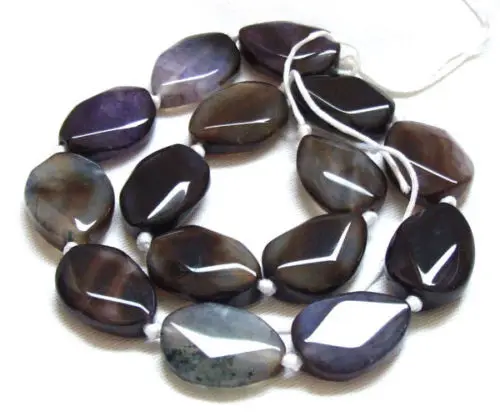 

24mm teardrop faceted veins necklace 15" 5.27