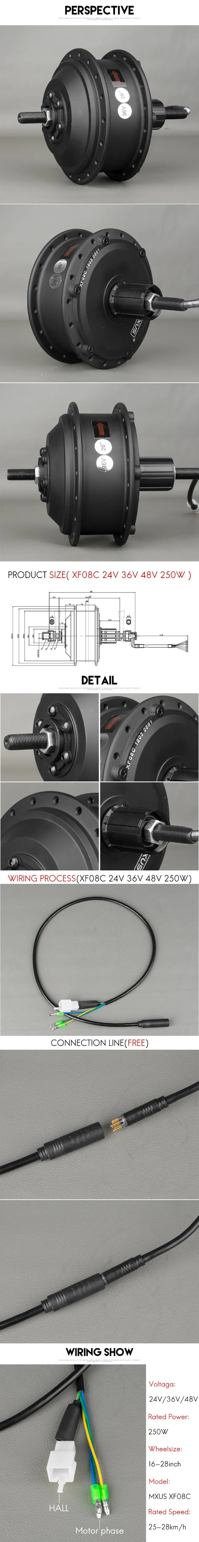 Perfect e-bike Motor MXUS XF08C Brushless Rear Motor Cassette 48V350W bldc Engine Electric Motor For Motorbike e Scooter Conversion Kit 0 Perfect e-bike Motor MXUS XF08C Brushless Rear Motor Cassette 48V350W bldc Engine Electric Motor For Motorbike e Scooter Conversion Kit 0