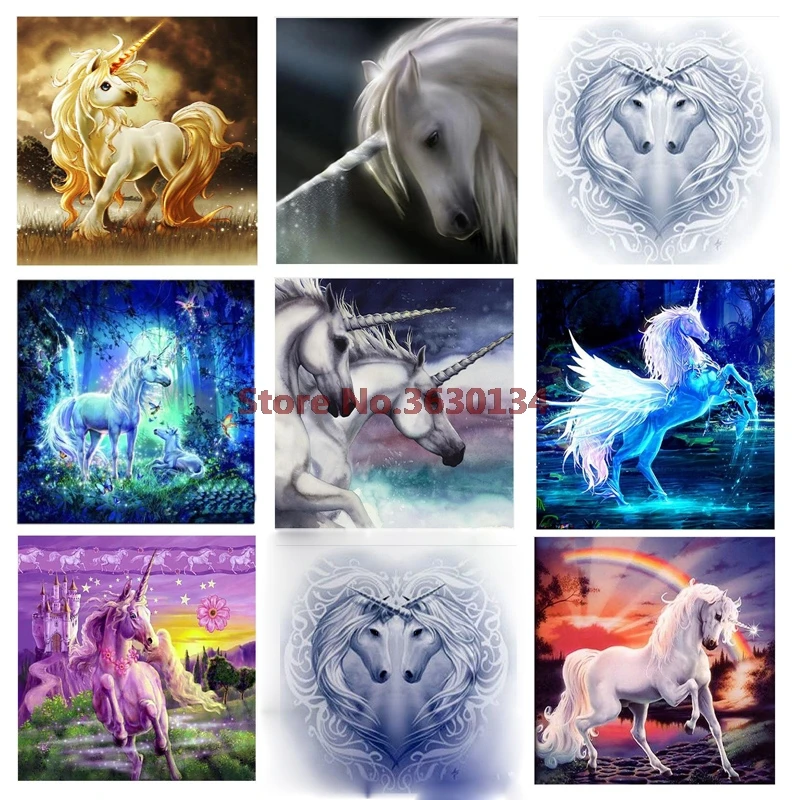 

Horse Full Square/Round Drill 5D Diy Daimond Painting Cross stitch Animal Unicorn 3D Diamond Painting Rhinestones Embroidery