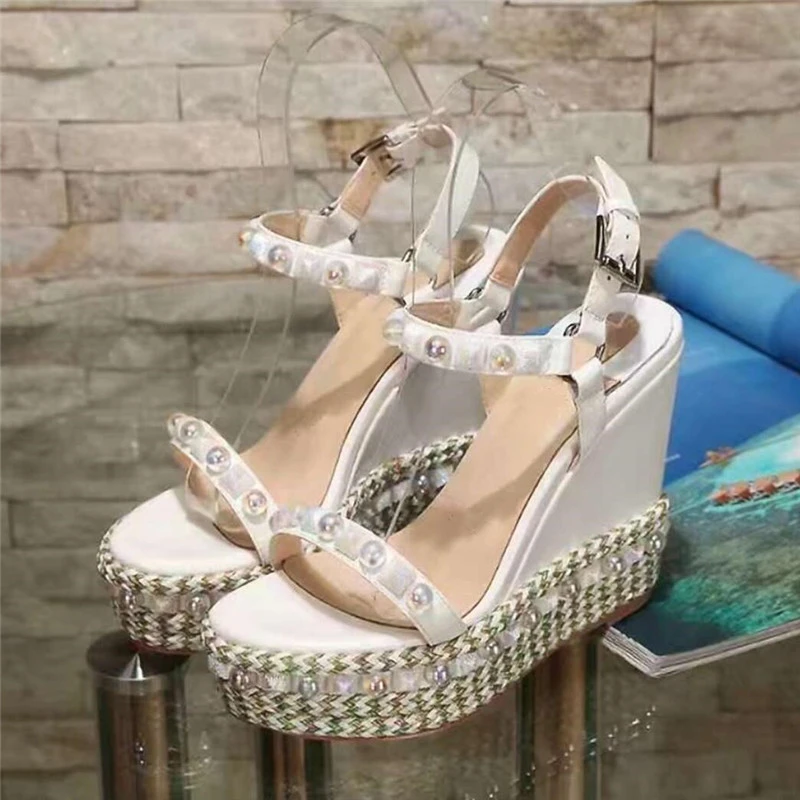 off white wedge shoes