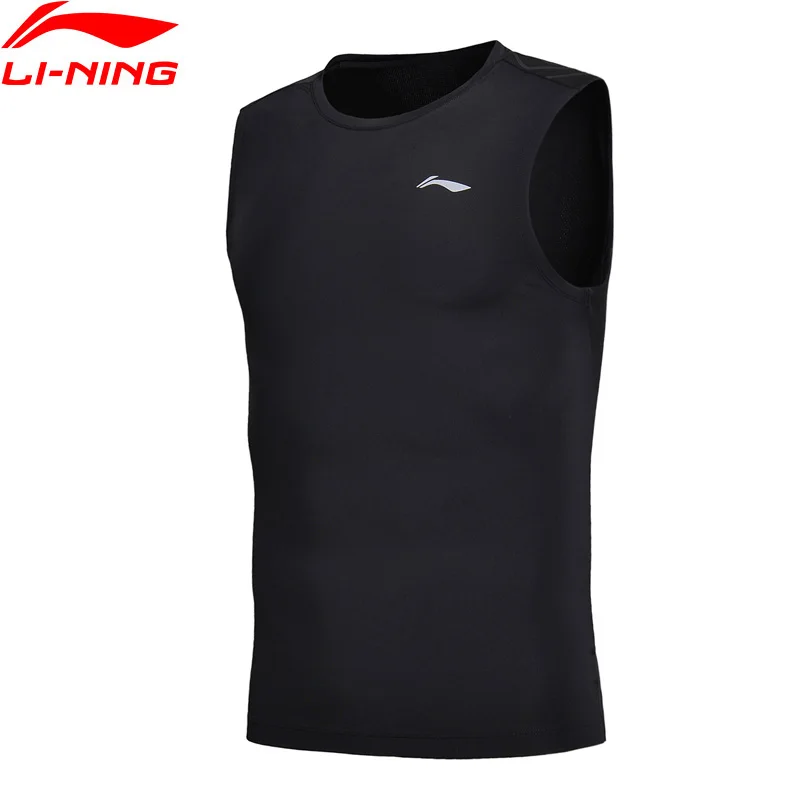 Li-Ning мужской тренировочный жилет без рукавов Футболка дышащая облегающая