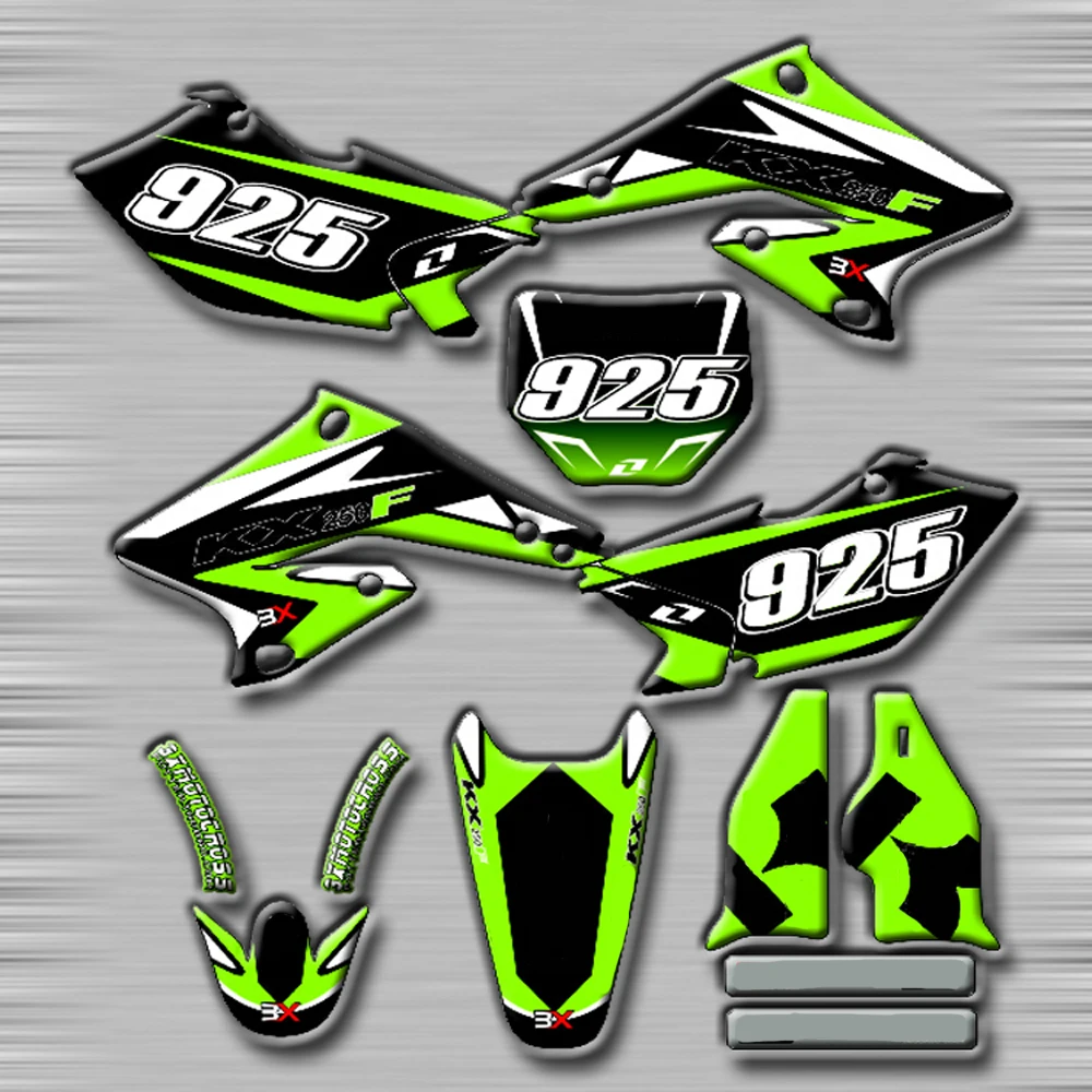 Индивидуальные Графика фон наклейки Наборы для Kawasaki KX125 KX250 KX250F KX450F KLX250 KLX450 DRZ400 DRZ400SM