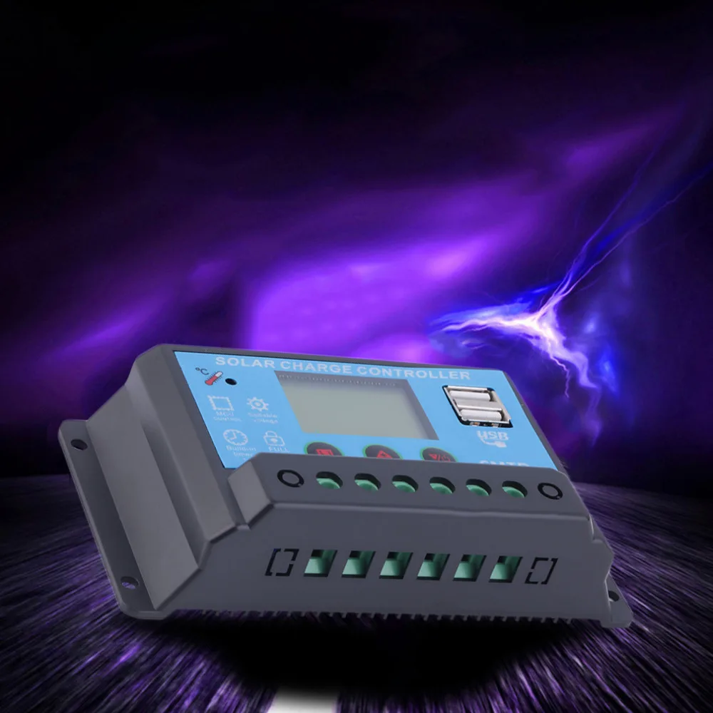 Usb контроллер заряда 20A с двумя USB Выход 12 В 24 Авто Работа ЖК дисплей экрана ШИМ