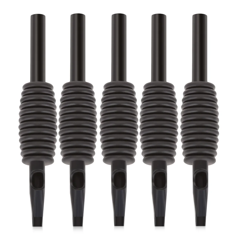10PCS RT FT Disposable Black Soft Silicone Tattoo Grips Tubes Plastic