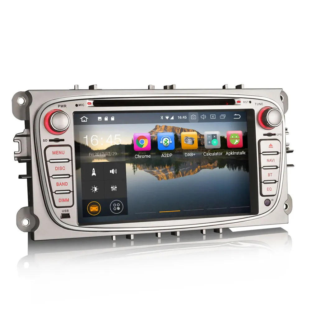 Excellent Erisin ES7409F 7" Android 8.0 Octa core 4G RAM Car DVD GPS Radio DVR DAB+ DVD For Ford Mondeo Focus S/C-Max Galaxy 1
