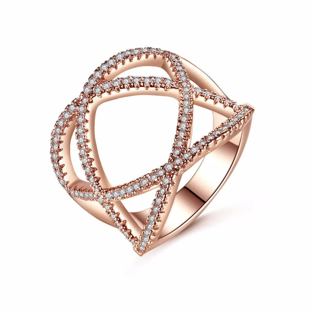 

Fashion Elegant Ring Paved AAA Cubic Zirconia Crystal Engagement Banqute Jewelry for Women Wedding Party Accessories