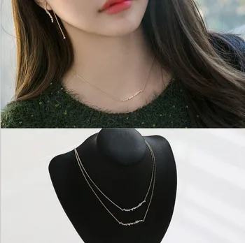 

Legend of blue sea s925 sterling silver necklace, silver necklace, clavicle chain, south Korea simple and versatile