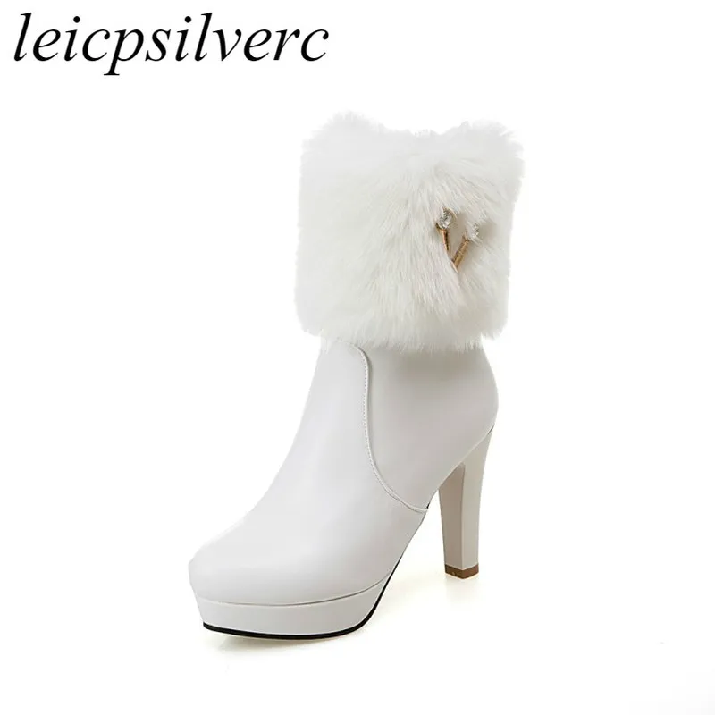 

women boots autumn winter warm 2016 new sexy fashion pu zip mid-calf motorcycle boots black white pink waterproof Martin shoes