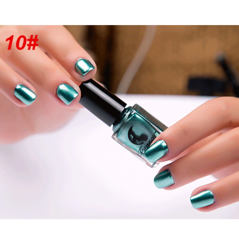 6 мл металлический зеркальный эффект Маникюрный Инструмент лак для ногтей полуперманентный лак для рисования ногтей - Цвет: 10 Mirror Green