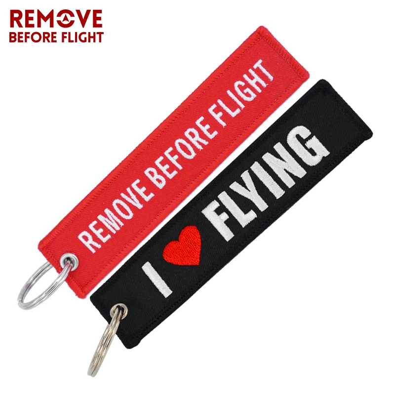 1 PC Remove Before Flight Key Chain 1PC I Love Flying Chaveiro Embroidery Keychain for Aviation Gifts Key Fob Key Chains for Car (8)