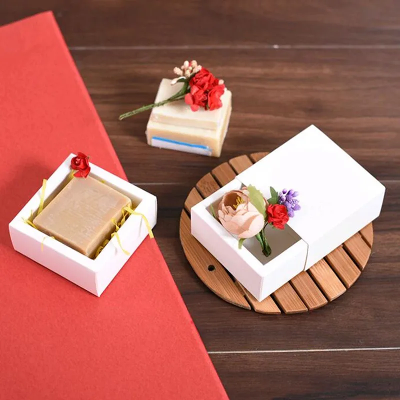 30pcs/lot Cardboard Mini Box 8*8*3.5CM DIY Kraft Paper Box Soap Box Jewelry Packing Gift Box PP061501