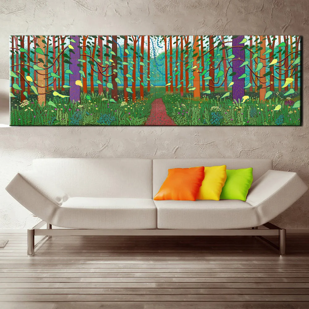 

XX3215 david hockney winter timber oil painting huge sizes Giclee poster print on canvas for wall painting