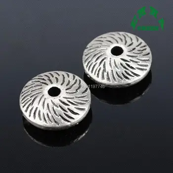 

Tibetan silver Metal Spacer Beads 10mm 12mm Big Hole Beads Charm for DIY Bracelets Necklace Jewelry Making