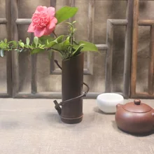 Бамбуковая трубка вокруг цветов японский характер сухой цилиндр zizhu ваза дзен предметы мебели