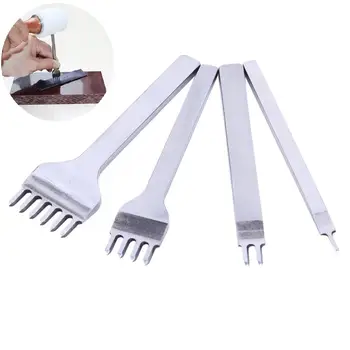 

4Pcs/lot DIY Leathercraft Tools 3/4/5mm Leather Hole Punches Stitching Punch Tool Leather Belt 1+2+4+6 Prong Tools