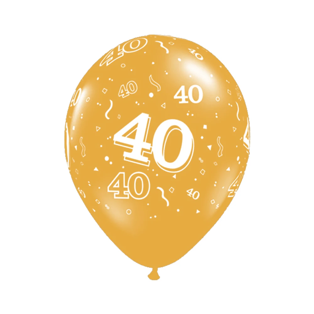 Черный золотой счастливый плакат "с днем рождения" Воздушные шары гелий номер фольги шар для маленьких детей взрослых 18 30 40 день рождения украшения - Цвет: 10pcs 40 Year Latex