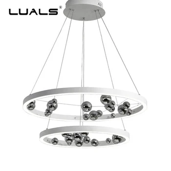 

Simple Modern Pendant Lamp Glass Decoration ball Suspension Luminaire Fashion Pendant Light Ring Hanging Lights Art LED Lighting