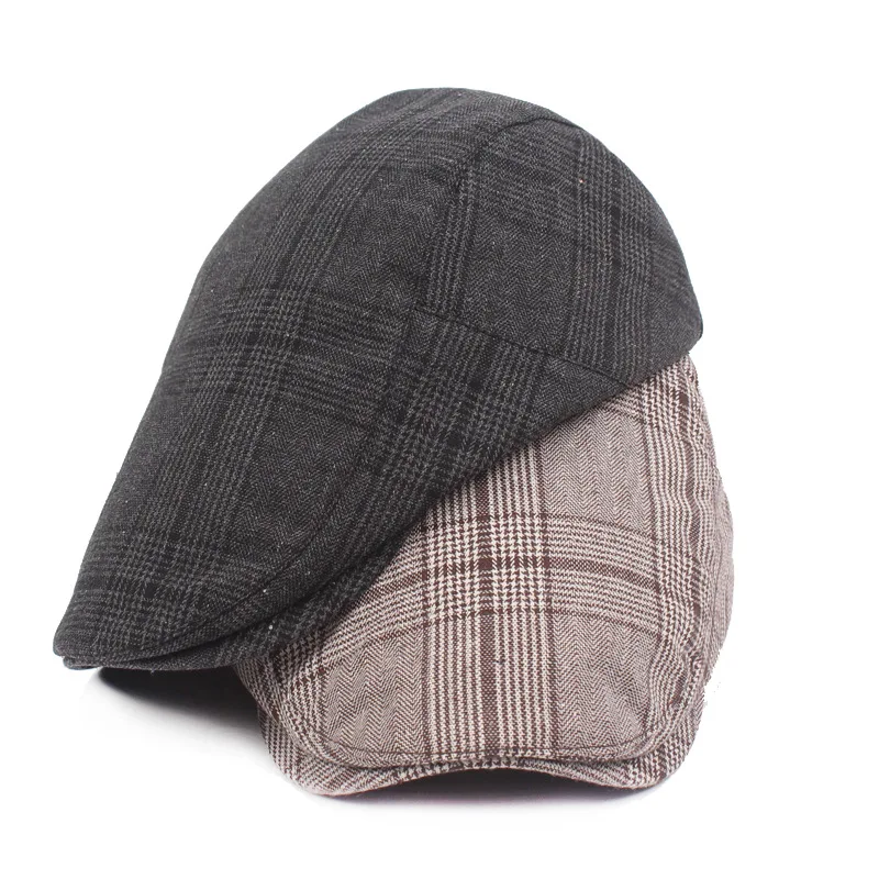 XIANJIE020 Новый Для мужчин плед хлопок спортивные шапки осень Для женщин Повседневное унисекс Регулируемый береты Gorras Newsboy Hat