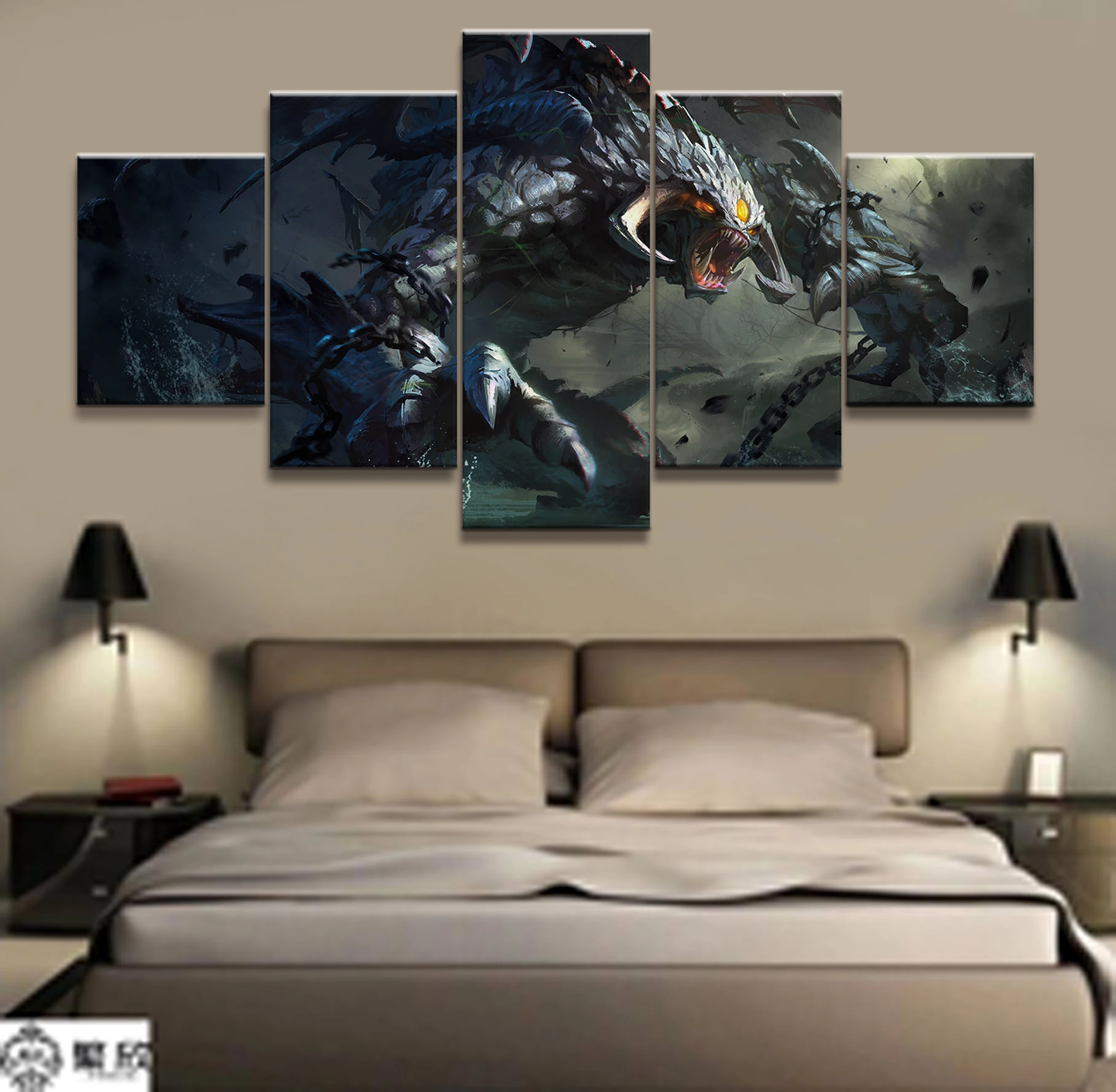 Wall Art Game Poster 5 Pieces DOTA 2 Poster Printed Canvas Painting Pictures Modern Painting On Can
