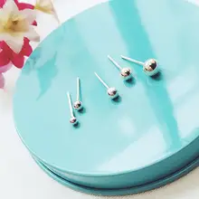 Жемчужные круглые бусины серьги-гвоздики с серебряным покрытием Мини Размер 2,5 мм/3 мм/4 мм/5 мм/6 мм анти аллергия серьги ювелирные изделия для женщин