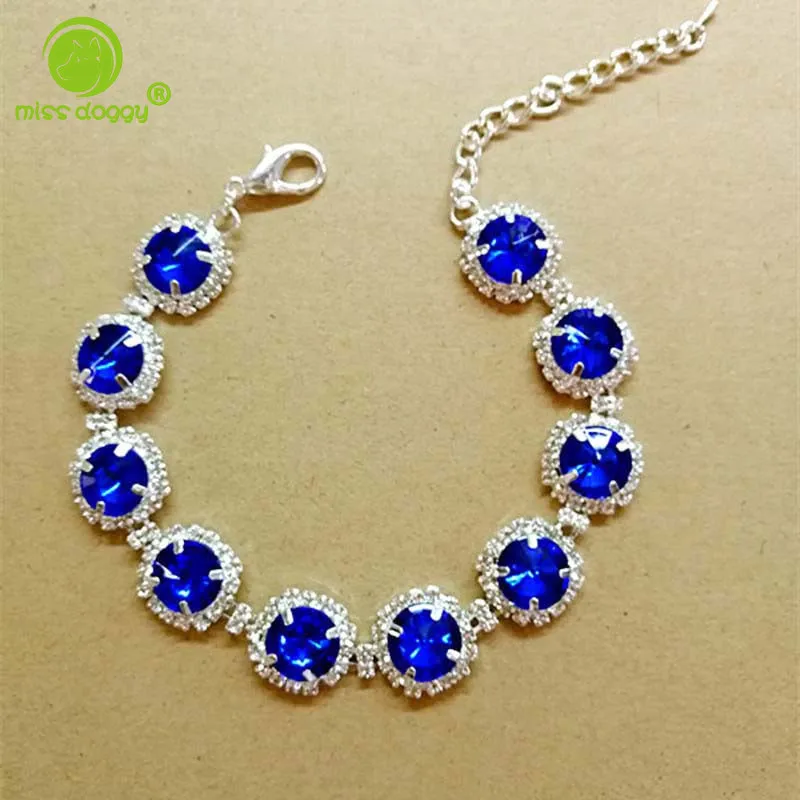 

New Design Crystal Rhinestone Pet Dog Collar Delicate Elegant Bling Shiny Puppy Necklace Adjustable Wedding Small Dogs Collar10A