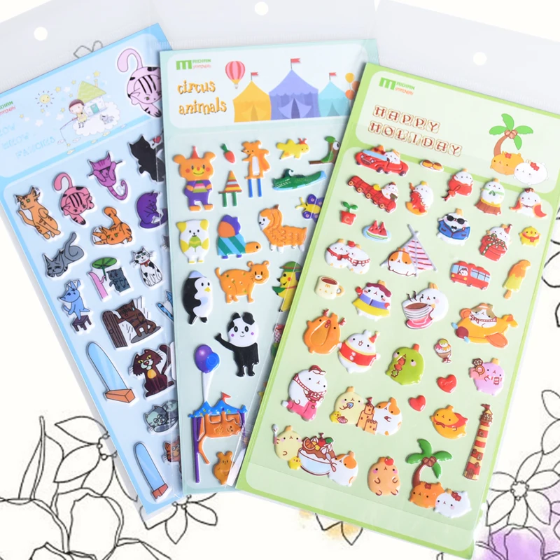 1pc Rabbit Cat Animal Stickers Kids Rooms Door Decor