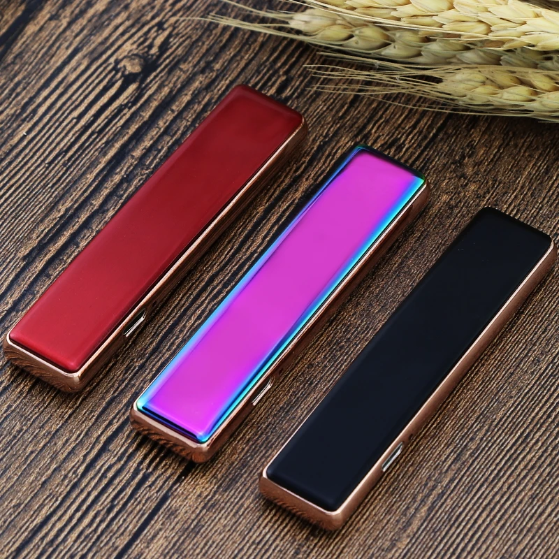 Металлическая мини перезаряжаемая usb зажигалка ветрозащищенная беспламенный