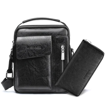 

Men's Shoulder Bag PU leather handbags 2019 Men Waterproof Messenger Bags For Men Fashion Style Soild Brown Black Flap Hot