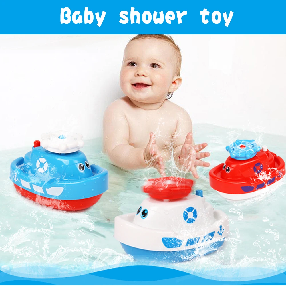 

RC Boats Water-spraying Cartoon Spraying Water Baby Bath Children's Electric Rotating Water Jet boat Toy Bathroom Shower Bathtub