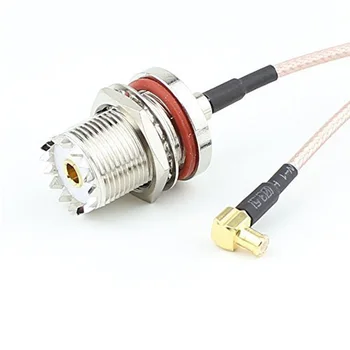

DHT Electronics RF Coaxial Cable UHF SO239 PL259 Female to MCX Male Right Angle Connector RG316 20CM MAL999